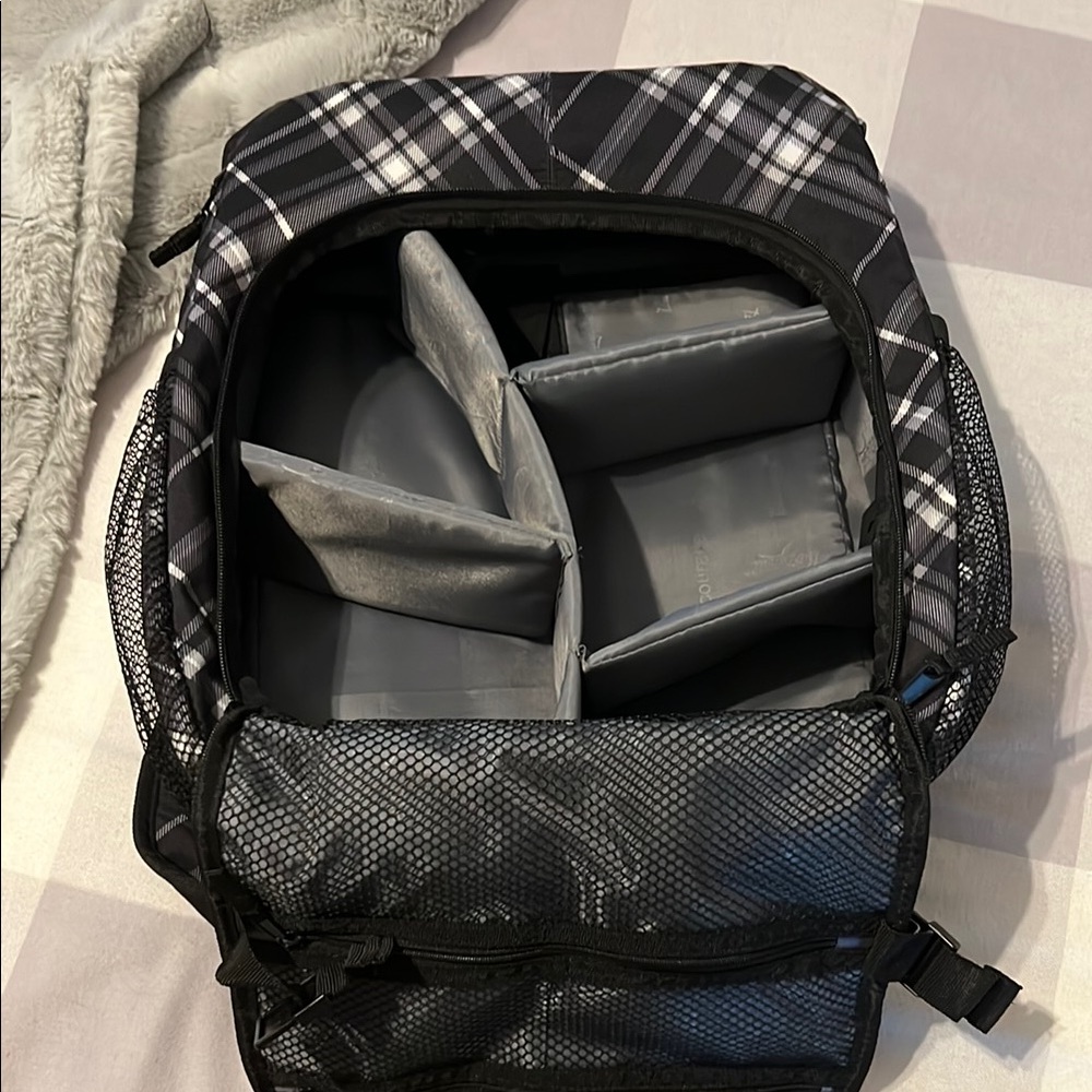 Black Plaid Backpack - image 4